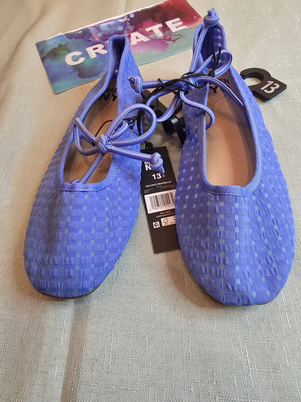 Madden NYC Kids' Blue Dress Ballet Flats with Tie Size 13